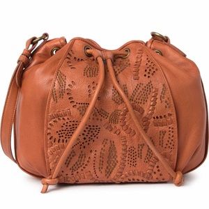 Frye Vivian Leather Bucket Bag,Brown NWT